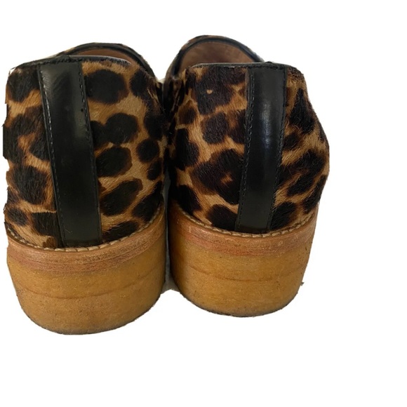 Longchamp Calf Hair Leopard Platform Penny Loafer size 35 - Picture 2 of 7